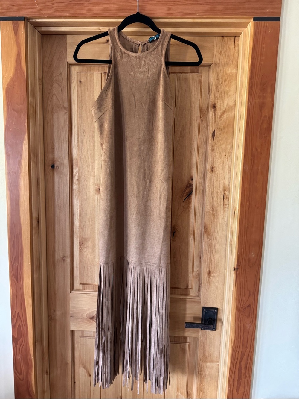 Suede Fringe Maxi Dress